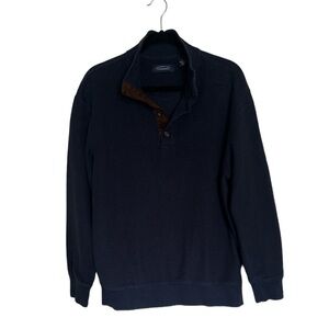 Roundtree and York navy blue 1/4 button sweater size L